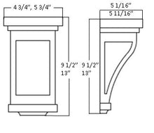 Load image into Gallery viewer, LARGE CORBEL 5-3/4&quot;W X 5-3/4&quot;D X 13&quot;H (CB13)
