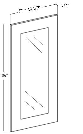 GLASS DOOR (WITH GLASS AND CLIPS) FOR W1236 CABINET (W1236GD)