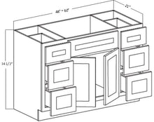 Charger l&#39;image dans la galerie, VANITY DRAWER CABINET - TWO DOORS - SIX DRAWERS - ONE DUMMY (VSD4821)
