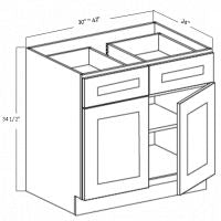 Load image into Gallery viewer, BASE CABINET 2 DRAWER 2 DOOR 1 SHELF (B33)
