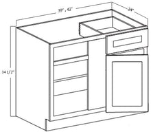 Load image into Gallery viewer, BLIND BASE CORNER CABINET 1 DOOR 1 DRAWER 1 SHELF (BBC42)
