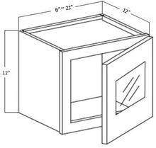 Charger l&#39;image dans la galerie, WALL CABINET WITH GLASS DOOR AND MATCHING INTERIOR NO SHELF (W0612GDC)
