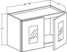 Charger l&#39;image dans la galerie, WALL CABINET WITH GLASS DOOR AND MATCHING INTERIOR NO SHELF (W2412GDC)
