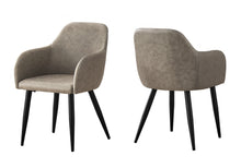 Load image into Gallery viewer, DINING CHAIR - 2PCS / 33&quot;H / TAUPE FABRIC / BLACK METAL

