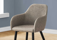 Load image into Gallery viewer, DINING CHAIR - 2PCS / 33&quot;H / TAUPE FABRIC / BLACK METAL
