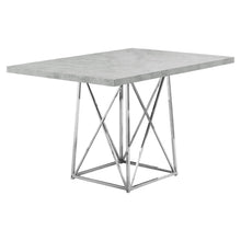 Load image into Gallery viewer, Dining Table, 48&quot; Rectangular, Metal, Kitchen, Dining Room, Metal Base, Laminate, Grey Cement Look, Chrome, Contemporary, Modern
