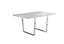 Load image into Gallery viewer, Dining Table, 60&quot; Rectangular, Metal, Kitchen, Dining Room, Metal Legs, Laminate, Grey Cement Look, Chrome, Contemporary, Modern
