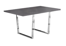 Load image into Gallery viewer, Dining Table, 60&quot; Rectangular, Metal, Kitchen, Dining Room, Metal Legs, Laminate, Grey, Chrome, Contemporary, Modern
