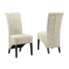 Load image into Gallery viewer, Dining Chair, Set Of 2, Side, Fabric, Upholstered, Wood Legs, Kitchen, Dining Room, Linen Look Fabric, Wooden Legs, Beige, Black, Contemporary, Modern
