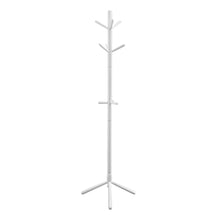 Charger l&#39;image dans la galerie, Coat Rack, Hall Tree, Free Standing, 9 Hooks, Entryway, 69&quot;H, Wooden, White, Contemporary, Modern
