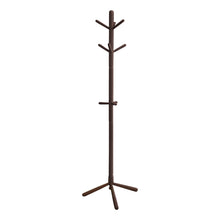 Charger l&#39;image dans la galerie, Coat Rack, Hall Tree, Free Standing, 9 Hooks, Entryway, 69&quot;H, Wooden, Dark Brown, Contemporary, Modern
