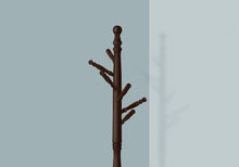 Load image into Gallery viewer, Coat Rack, Hall Tree, Free Standing, 6 Hooks, Entryway, 71&quot;H, Umbrella Holder, Wooden, Cherry, Traditional
