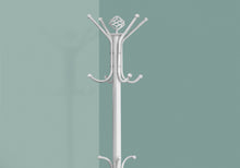 Load image into Gallery viewer, Coat Rack, Hall Tree, Free Standing, 12 Hooks, Entryway, 70&quot;H, Metal, White, Contemporary, Modern

