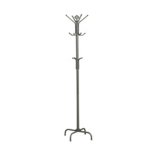 Load image into Gallery viewer, Coat Rack, Hall Tree, Free Standing, 12 Hooks, Entryway, 70&quot;H, Metal, Grey, Contemporary, Modern
