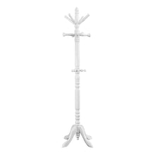 Charger l&#39;image dans la galerie, Coat Rack, Hall Tree, Free Standing, 11 Hooks, Entryway, 73&quot;H, Wooden, White, Traditional
