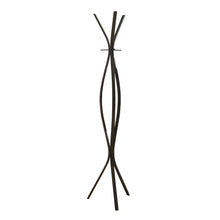 Charger l&#39;image dans la galerie, Coat Rack, Hall Tree, Free Standing, 3 Hooks, Entryway, 72&quot;H, Metal, Dark Brown, Contemporary, Modern
