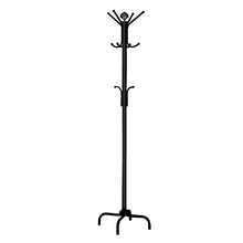 Charger l&#39;image dans la galerie, Coat Rack, Hall Tree, Free Standing, 12 Hooks, Entryway, 70&quot;H, Metal, Black, Contemporary, Modern
