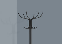 Load image into Gallery viewer, Coat Rack, Hall Tree, Free Standing, 12 Hooks, Entryway, 70&quot;H, Umbrella Holder, Metal, Black, Contemporary, Modern
