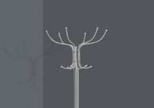 Load image into Gallery viewer, Coat Rack, Hall Tree, Free Standing, 12 Hooks, Entryway, 70&quot;H, Umbrella Holder, Metal, Grey, Contemporary, Modern
