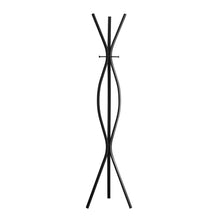 Charger l&#39;image dans la galerie, Coat Rack, Hall Tree, Free Standing, 3 Hooks, Entryway, 72&quot;H, Metal, Black, Contemporary, Modern
