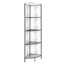 Charger l&#39;image dans la galerie, Bookshelf, Bookcase, Etagere, Corner, 4 Tier, 70&quot;H, Office, Bedroom, Metal, Brown, Traditional
