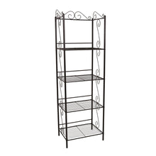 Charger l&#39;image dans la galerie, Bookshelf, Bookcase, Etagere, 4 Tier, 70&quot;H, Office, Bedroom, Metal, Brown, Traditional
