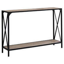 Load image into Gallery viewer, Accent Table, Console, Entryway, Narrow, Sofa, Living Room, Bedroom, Metal Frame, Laminate, Dark Taupe, Black, Contemporary, Modern
