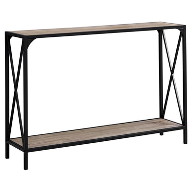 Accent Table, Console, Entryway, Narrow, Sofa, Living Room, Bedroom, Metal Frame, Laminate, Dark Taupe, Black, Contemporary, Modern