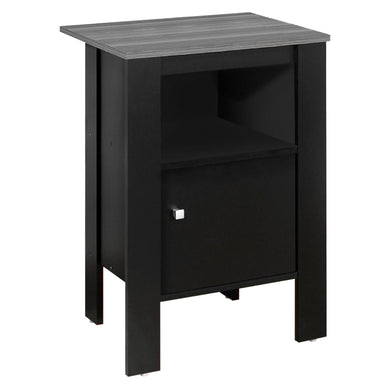 Accent Table, Side, End, Nightstand, Lamp, Living Room, Bedroom, Laminate, Black, Grey, Contemporary, Modern