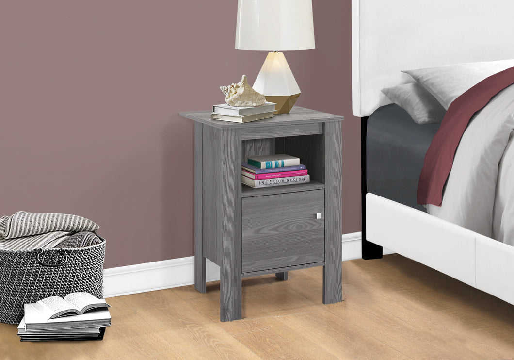 Accent Table, Side, End, Nightstand, Lamp, Living Room, Bedroom, Laminate, Grey, Contemporary, Modern