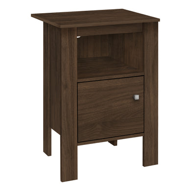 Accent Table, Side, End, Nightstand, Lamp, Living Room, Bedroom, Laminate, Walnut, Contemporary, Modern