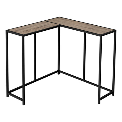 Accent Table, Console, Entryway, Narrow, Corner, Living Room, Bedroom, Metal Frame, Laminate, Dark Taupe, Black, Contemporary, Modern