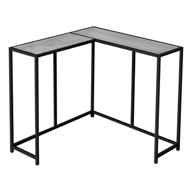 Accent Table, Console, Entryway, Narrow, Corner, Living Room, Bedroom, Metal Frame, Laminate, Grey, Black, Contemporary, Modern