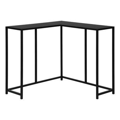 Accent Table, Console, Entryway, Narrow, Corner, Living Room, Bedroom, Metal Frame, Laminate, Black, Contemporary, Modern