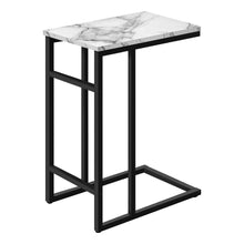 Load image into Gallery viewer, Accent Table - 24&quot;H / White Marble / Black Metal
