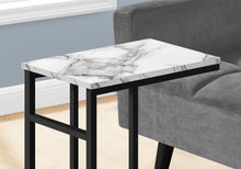 Load image into Gallery viewer, Accent Table - 24&quot;H / White Marble / Black Metal
