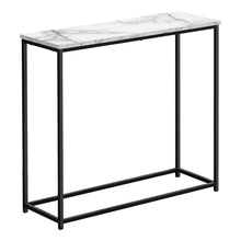 Charger l&#39;image dans la galerie, Accent Table - 32&quot;L / White Marble / Black Metal Console
