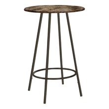 Charger l&#39;image dans la galerie, Home Bar, Bar Table, Bar Height, Pub Table, 30&quot; Round, Small, Kitchen, Living Room, Metal, Laminate, Brown Marble Look, Bronze, Traditional
