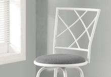 Charger l&#39;image dans la galerie, Tabouret de bar, lot de 2, pivotant, hauteur bar, métal, aspect cuir, blanc, contemporain, moderne
