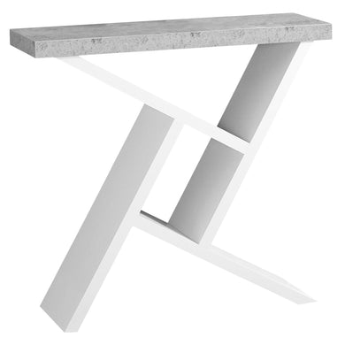 Accent Table, Console, Entryway, Narrow, Sofa, Living Room, Bedroom, Laminate, Grey Cement Look, White, Contemporary, Modern