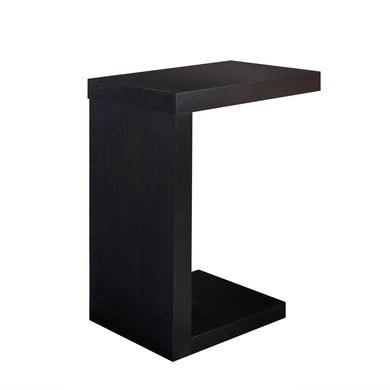 Accent Table, C-Shaped, End, Side, Snack, Living Room, Bedroom, Laminate, Dark Brown, Contemporary, Modern