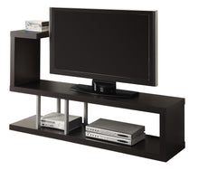 Charger l&#39;image dans la galerie, Tv Stand, 60 Inch, Console, Media Entertainment Center, Storage Cabinet, Living Room, Bedroom, Laminate, Metal, Dark Brown, Contemporary, Modern
