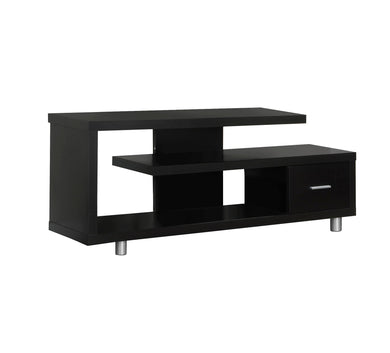 Tv Stand, 60 Inch, Console, Media Entertainment Center, Storage Cabinet, Living Room, Bedroom, Laminate, Metal, Dark Brown, Contemporary, Modern