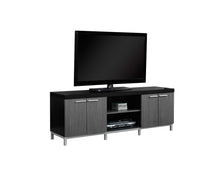 Charger l&#39;image dans la galerie, Tv Stand, 60 Inch, Console, Media Entertainment Center, Storage Cabinet, Living Room, Bedroom, Laminate, Black, Grey, Contemporary, Modern
