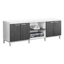 Charger l&#39;image dans la galerie, Tv Stand, 60 Inch, Console, Media Entertainment Center, Storage Cabinet, Living Room, Bedroom, Laminate, White, Contemporary, Modern
