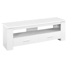 Charger l&#39;image dans la galerie, Tv Stand, 48 Inch, Console, Media Entertainment Center, Storage Cabinet, Living Room, Bedroom, Laminate, White, Contemporary, Modern
