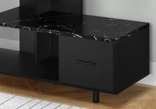 Load image into Gallery viewer, Tv Stand - 1 Storage Drawer / Open Shelves / Modern Style - 48&quot;L - Black Marble-Look / Black
