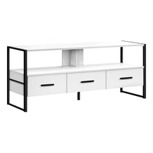 Charger l&#39;image dans la galerie, Tv Stand - 3 Storage Drawers / Open Shelf - 48&quot;L - White / Black
