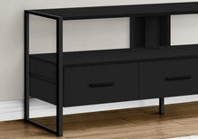 Load image into Gallery viewer, Tv Stand - 3 Storage Drawers / Open Shelf - 48&quot;L - Black / Black
