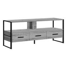 Charger l&#39;image dans la galerie, Tv Stand - 3 Storage Drawers / Open Shelf - 48&quot;L - Grey / Black
